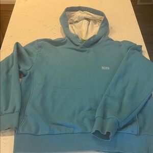 Boss Men's Teal Hoodie Sweater
